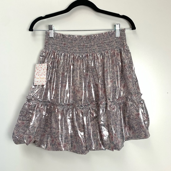 NWT Free People In a Bubble Satin Mini Skirt - Picture 8 of 9